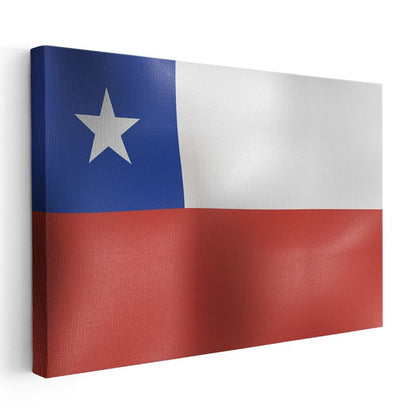 Şili Bayrağı - Dalgalı Görünüm Kanvas Tablo
