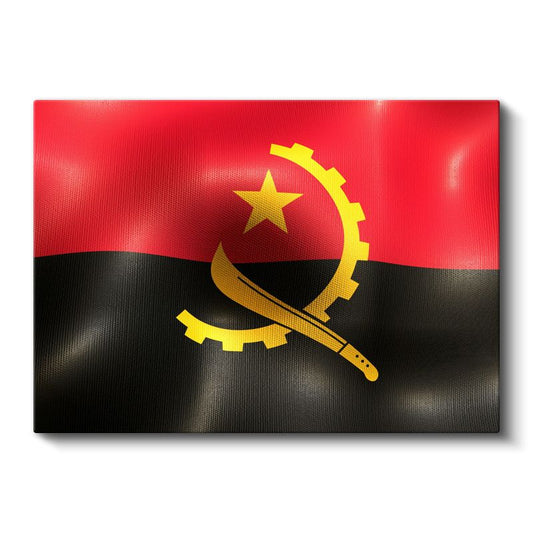 Angola Bayrağı - Dalgalı Görünüm Kanvas Tablo