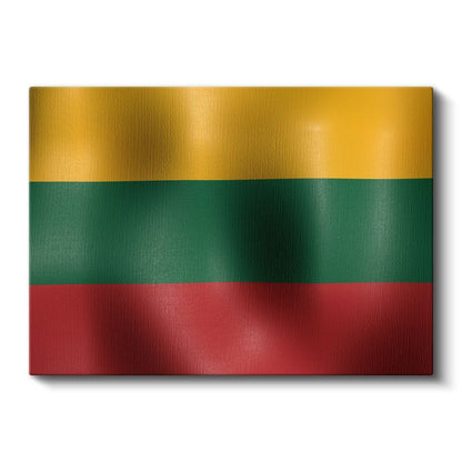 Litvanya Bayrağı - Dalgalı Görünüm Kanvas Tablo
