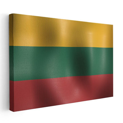 Litvanya Bayrağı - Dalgalı Görünüm Kanvas Tablo