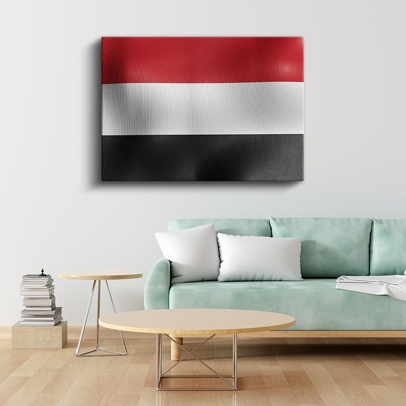 Yemen Bayrağı - Dalgalı Görünüm Kanvas Tablo