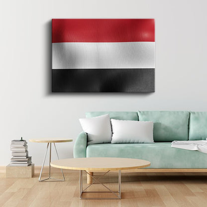 Yemen Bayrağı - Dalgalı Görünüm Kanvas Tablo