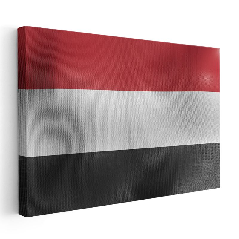 Yemen Bayrağı - Dalgalı Görünüm Kanvas Tablo