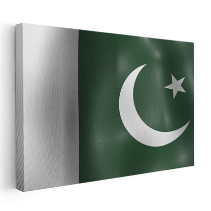 Pakistan Bayrağı - Dalgalı Görünüm Kanvas Tablo