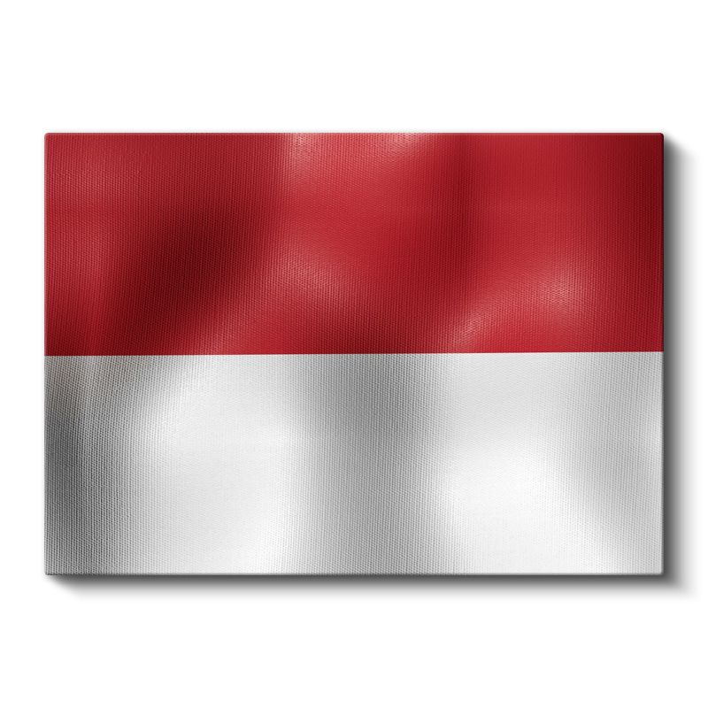 Endonezya Bayrağı - Dalgalı Görünüm Kanvas Tablo