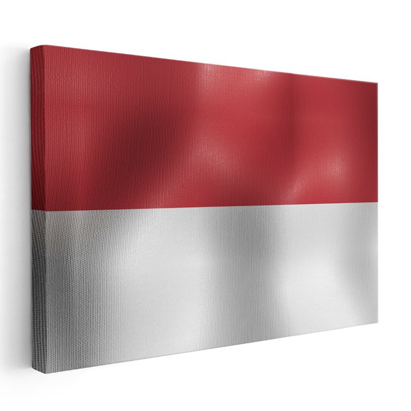 Endonezya Bayrağı - Dalgalı Görünüm Kanvas Tablo