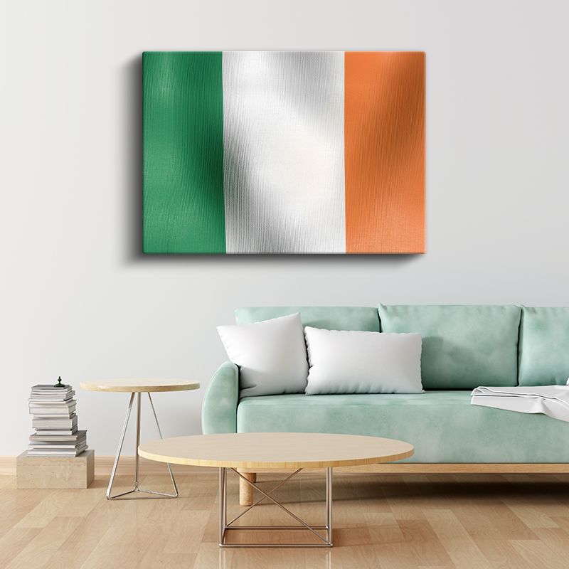 İrlanda Bayrağı - Dalgalı Görünüm Kanvas Tablo