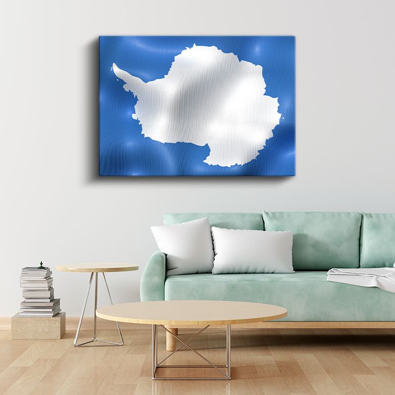 Antarktika Bayrağı - Dalgalı Görünüm Kanvas Tablo