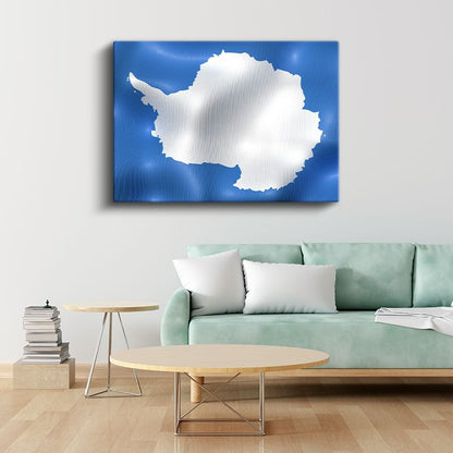 Antarktika Bayrağı - Dalgalı Görünüm Kanvas Tablo