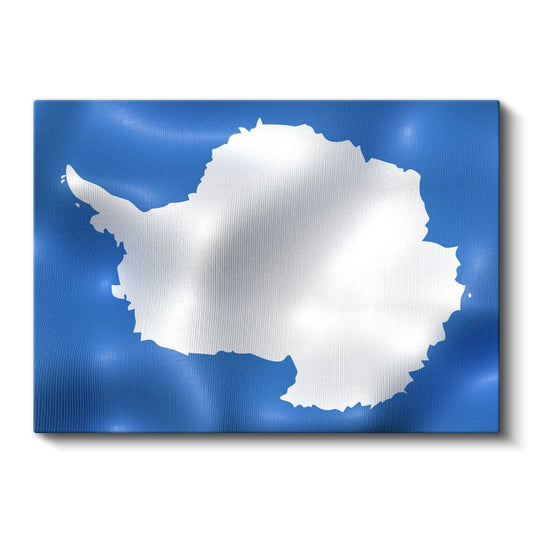 Antarktika Bayrağı - Dalgalı Görünüm Kanvas Tablo