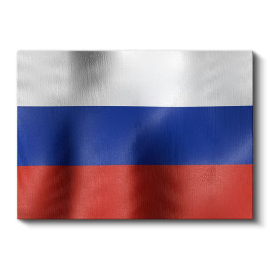 Rusya Bayrağı - Dalgalı Görünüm Kanvas Tablo