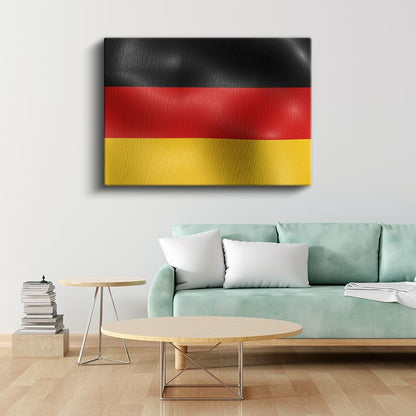Almanya Bayrağı - Dalgalı Görünüm Kanvas Tablo