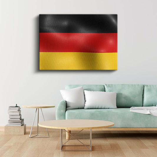 Almanya Bayrağı - Dalgalı Görünüm Kanvas Tablo