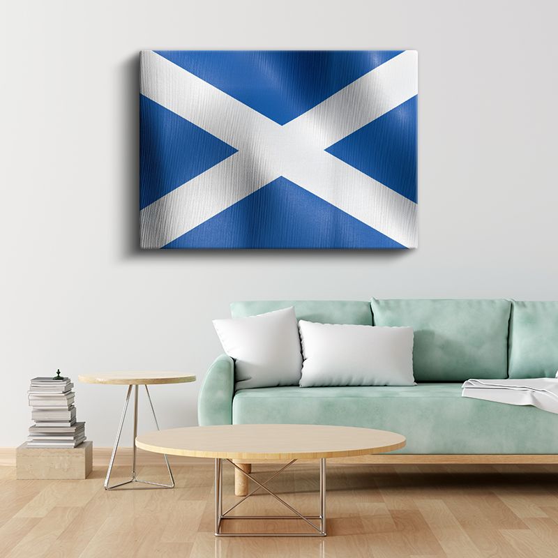 İskoçya Bayrağı - Dalgalı Görünüm Kanvas Tablo