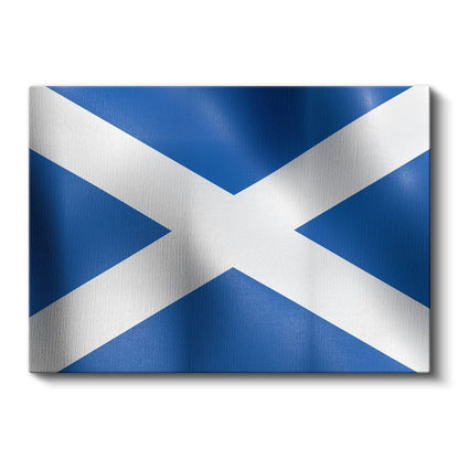 İskoçya Bayrağı - Dalgalı Görünüm Kanvas Tablo