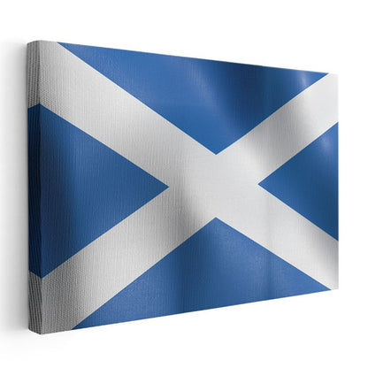 İskoçya Bayrağı - Dalgalı Görünüm Kanvas Tablo