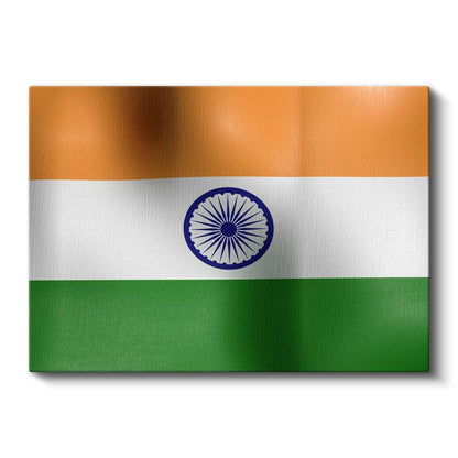Hindistan Bayrağı - Dalgalı Görünüm Kanvas Tablo