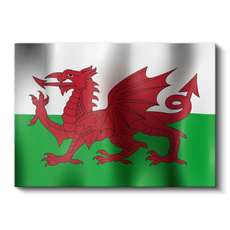 Galler Bayrağı - Dalgalı Görünüm Kanvas Tablo