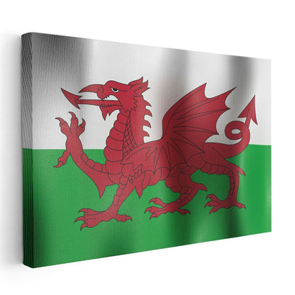 Galler Bayrağı - Dalgalı Görünüm Kanvas Tablo