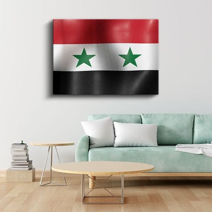 Suriye Bayrağı - Dalgalı Görünüm Kanvas Tablo