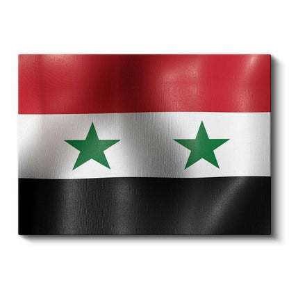 Suriye Bayrağı - Dalgalı Görünüm Kanvas Tablo