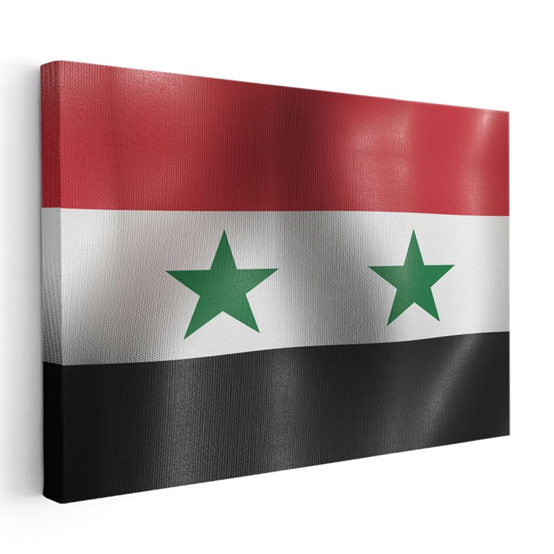 Suriye Bayrağı - Dalgalı Görünüm Kanvas Tablo