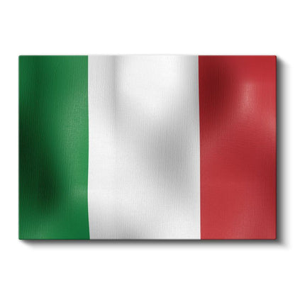 İtalya Bayrağı - Dalgalı Görünüm Kanvas Tablo
