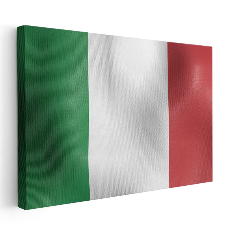 İtalya Bayrağı - Dalgalı Görünüm Kanvas Tablo
