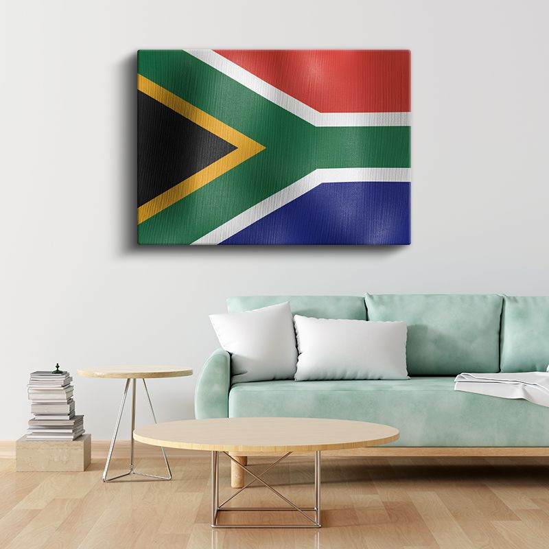 Güney Afrika Bayrağı - Dalgalı Görünüm Kanvas Tablo