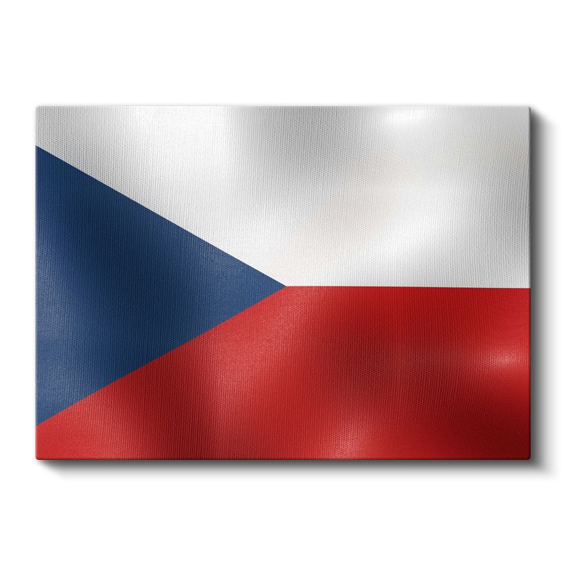 Çek Cumhuriyeti Bayrağı - Dalgalı Görünüm Kanvas Tablo