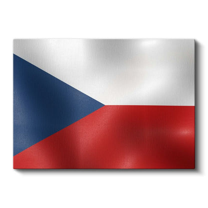 Çek Cumhuriyeti Bayrağı - Dalgalı Görünüm Kanvas Tablo