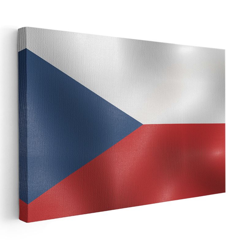 Çek Cumhuriyeti Bayrağı - Dalgalı Görünüm Kanvas Tablo