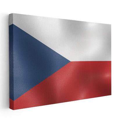 Çek Cumhuriyeti Bayrağı - Dalgalı Görünüm Kanvas Tablo