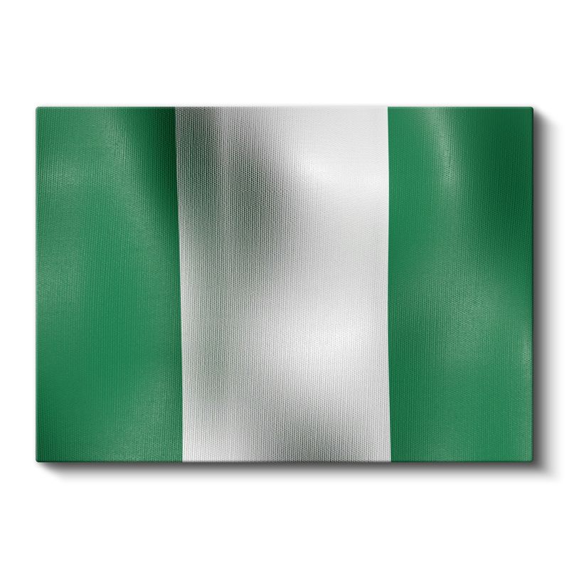 Nijerya Bayrağı - Dalgalı Görünüm Kanvas Tablo