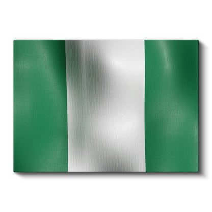 Nijerya Bayrağı - Dalgalı Görünüm Kanvas Tablo