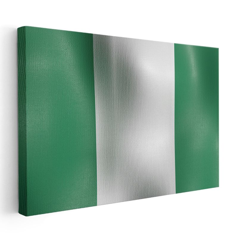 Nijerya Bayrağı - Dalgalı Görünüm Kanvas Tablo