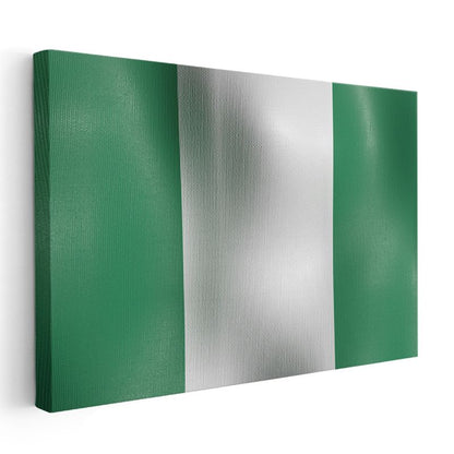 Nijerya Bayrağı - Dalgalı Görünüm Kanvas Tablo