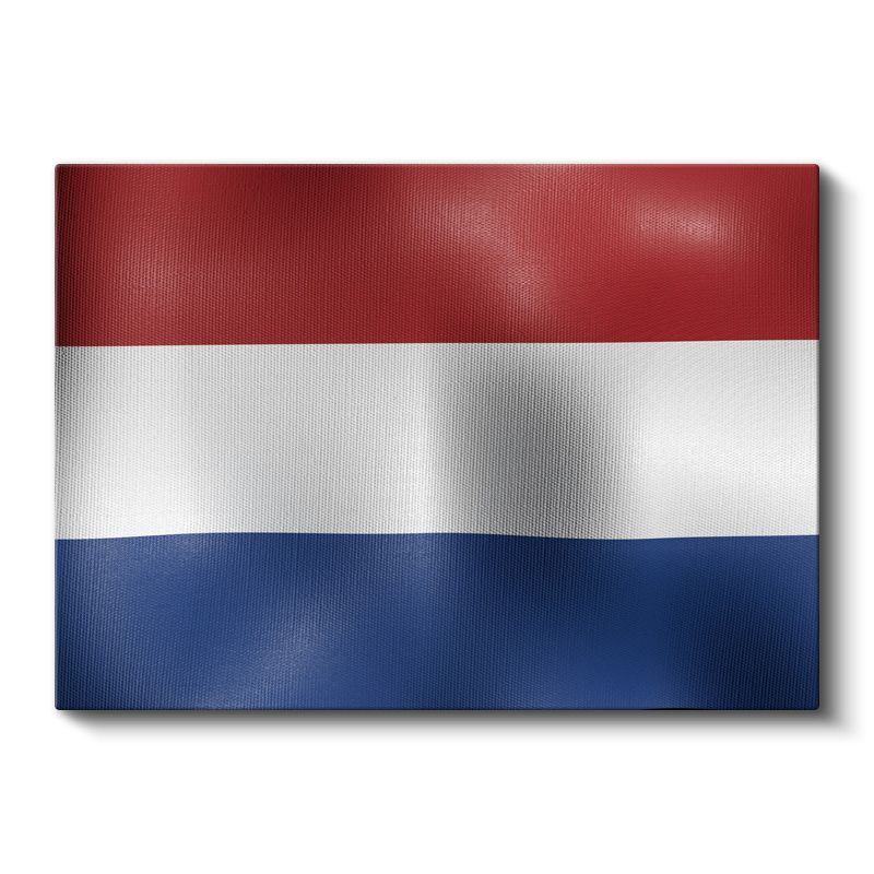 Hollanda Bayrağı - Dalgalı Görünüm Kanvas Tablo