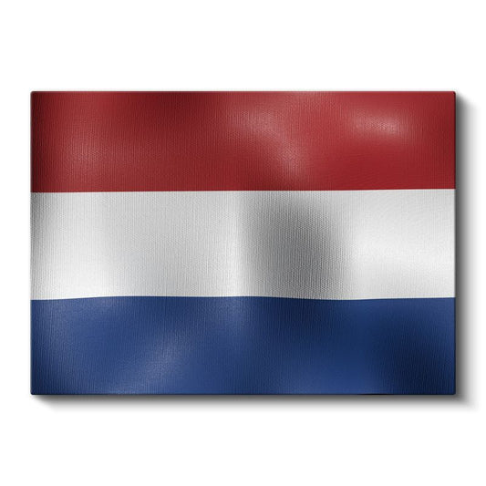 Hollanda Bayrağı - Dalgalı Görünüm Kanvas Tablo