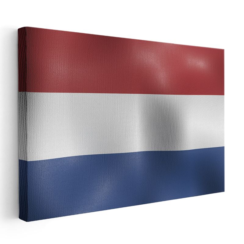 Hollanda Bayrağı - Dalgalı Görünüm Kanvas Tablo