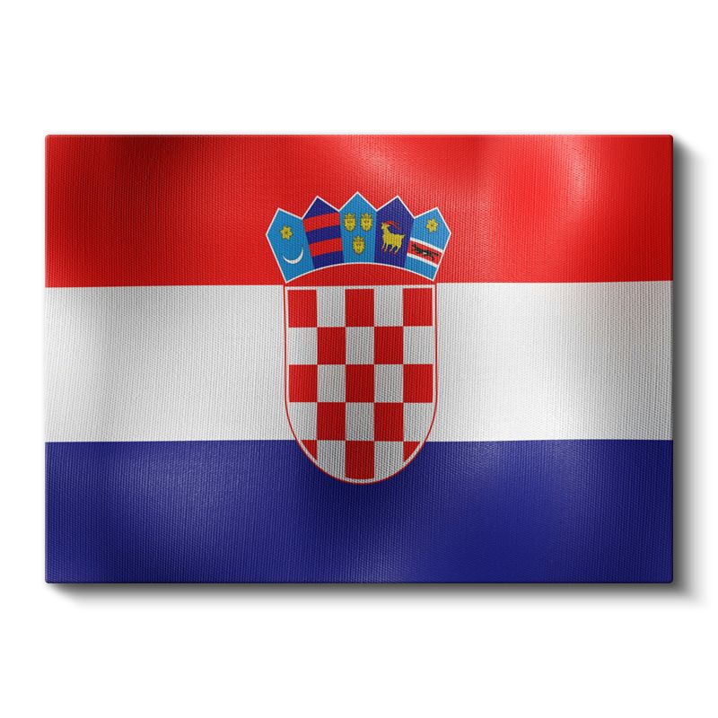 Hırvatistan Bayrağı - Dalgalı Görünüm Kanvas Tablo