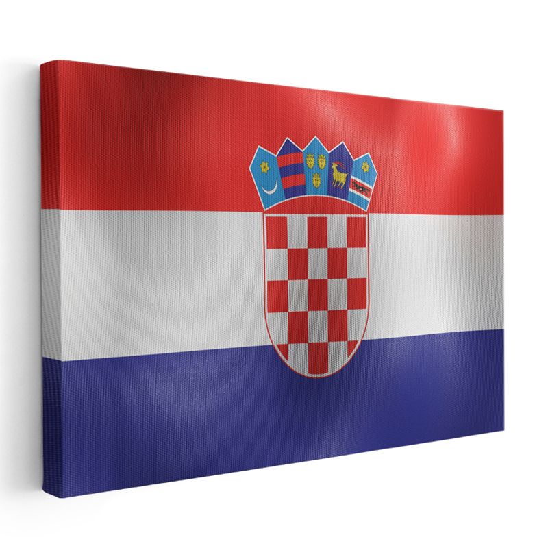 Hırvatistan Bayrağı - Dalgalı Görünüm Kanvas Tablo
