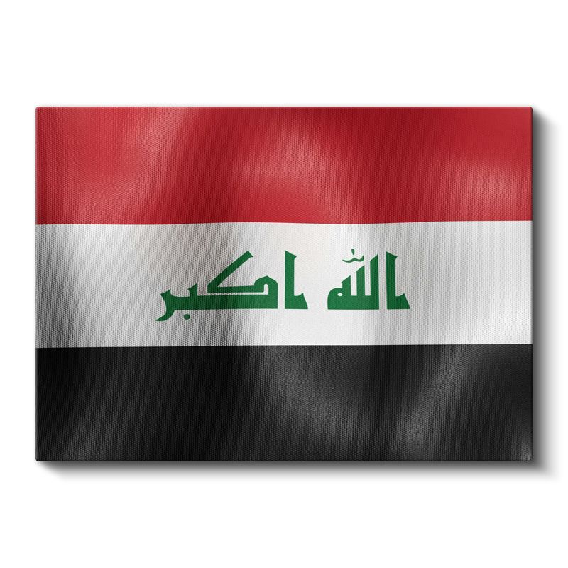 Irak Bayrağı - Dalgalı Görünüm Kanvas Tablo