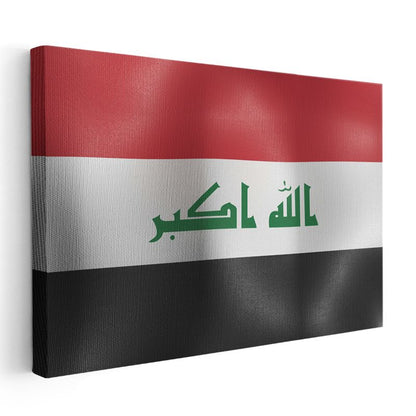 Irak Bayrağı - Dalgalı Görünüm Kanvas Tablo