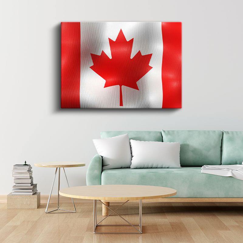Kanada Bayrağı - Dalgalı Görünüm Kanvas Tablo