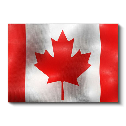 Kanada Bayrağı - Dalgalı Görünüm Kanvas Tablo