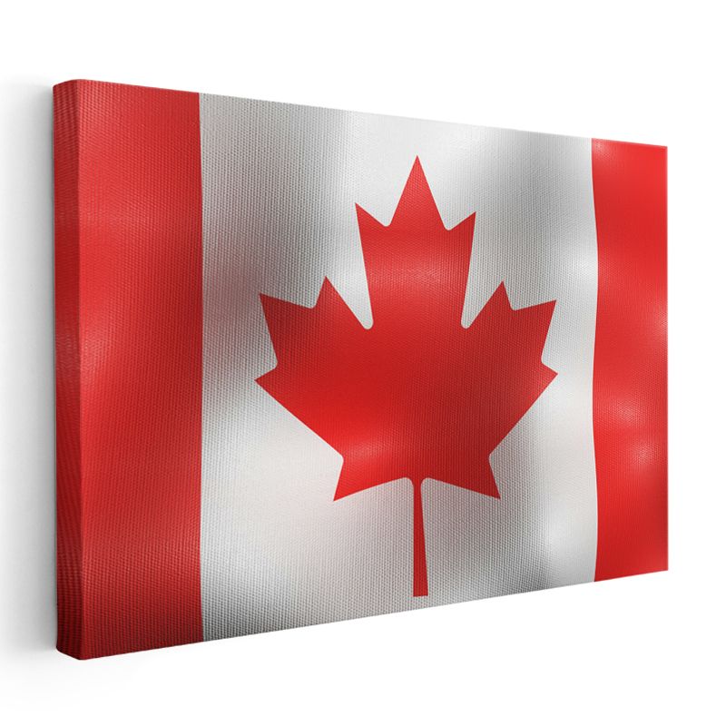 Kanada Bayrağı - Dalgalı Görünüm Kanvas Tablo