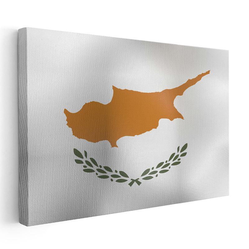 Kıbrıs Bayrağı - Dalgalı Görünüm Kanvas Tablo