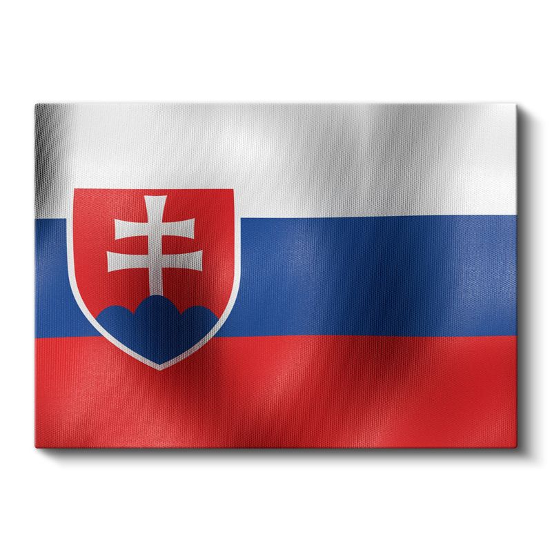 Slovakya Bayrağı - Dalgalı Görünüm Kanvas Tablo