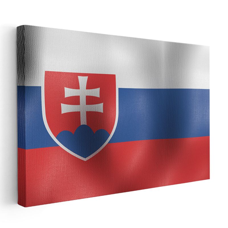 Slovakya Bayrağı - Dalgalı Görünüm Kanvas Tablo
